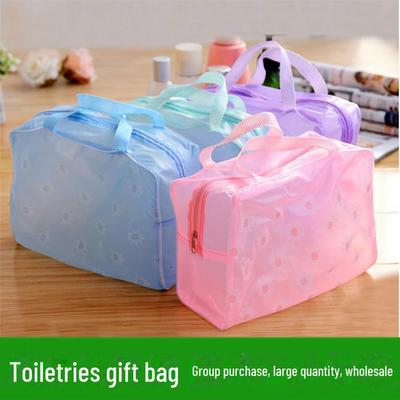 Πολύχρωμη Αδιάβροχη Διαφανής Τσάντα Καλλυντικών και Ειδών Υγιεινής με Φλοράλ Σχέδιο