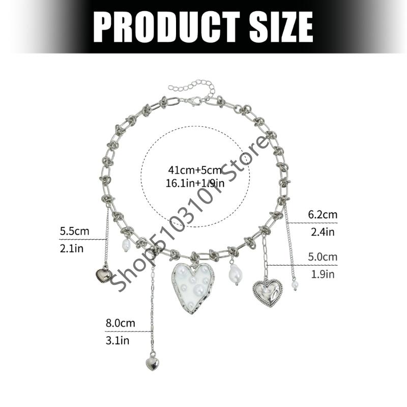 Irregular Heart Shaped Pearls Necklace Fashion Jewelry Irregular Chain For Women Elegant And Stylish Accessory
