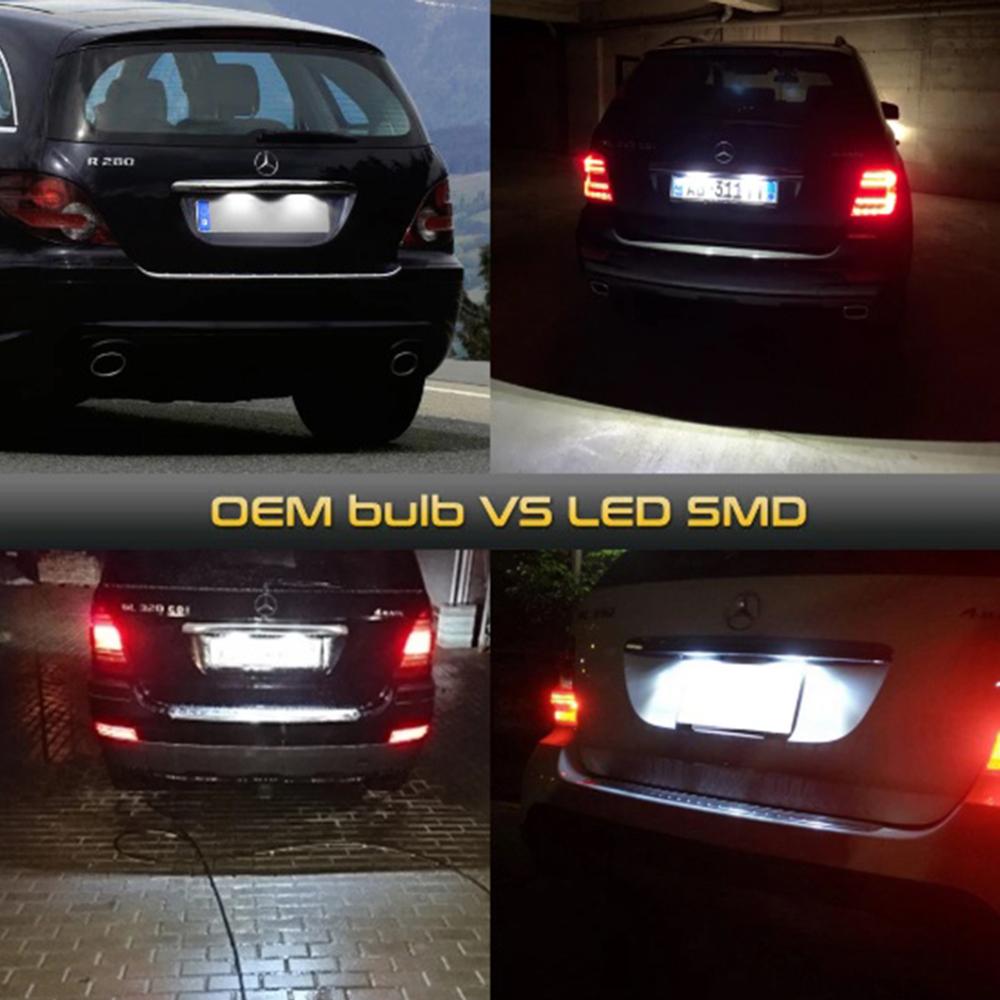 2pcs For Mercedes Benz C-class LED License Number Plate Light W203 4Door 2001-2007 R230 W209 C209 A209 SL CLK Class Canbus