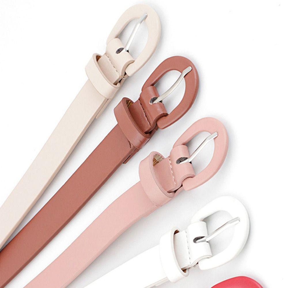 Color Vintage Trouser Dress Belts Horseshoe Buckle Waistband Decorative Waist Strap Leather Belt