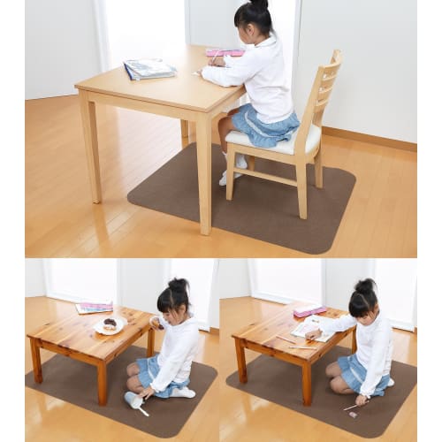 Sanko Chair Mat, Non-Slip Gaming Desk Mat, Floor Protection Mat, Non-Slip, Easy To Place, Brown, Made In Japan, KL-10