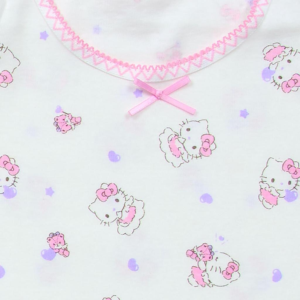 Sett med Hello for aldre 25 måneder og med navnelapp på 147842 [Sanrio] Barneundertøy med korte ermer, 2, Kitty, 90cm, 100% bomull, opp, inni,