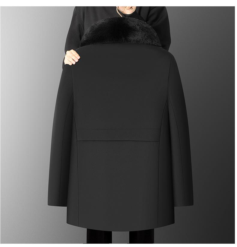 Men's Winter Plus Velvet Thick Warm Cotton Coat - Large, Loose-Fit, Medium-Length for Middle-Aged & Elderly