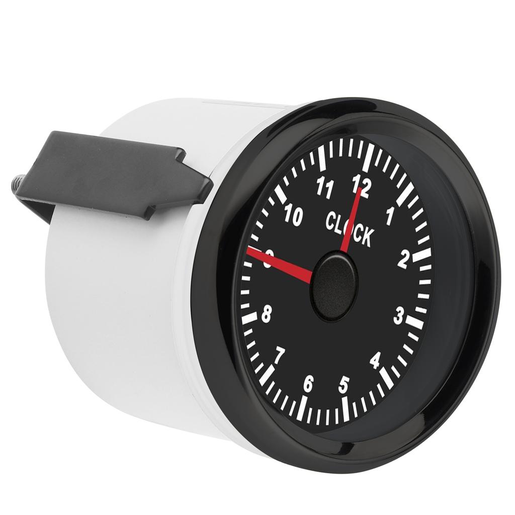Instrument universal ceas 2in 0-12 orometru iluminare de fundal roșie 12V 24V pentru mașină barcă iaht motocicletă cadran negru negru