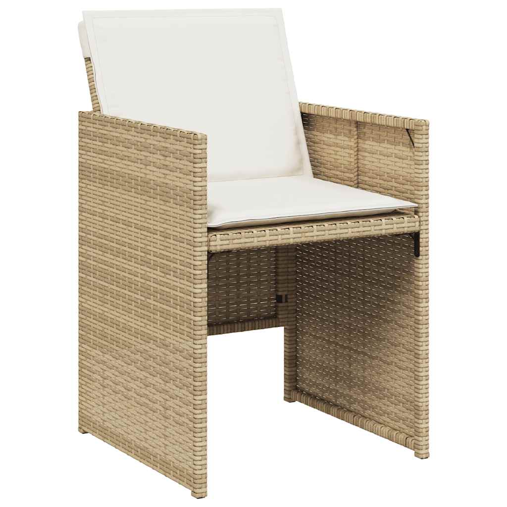 Vidaxl 15-Cz. Garden Furniture Set With Cushions, Beige, PE Rattan