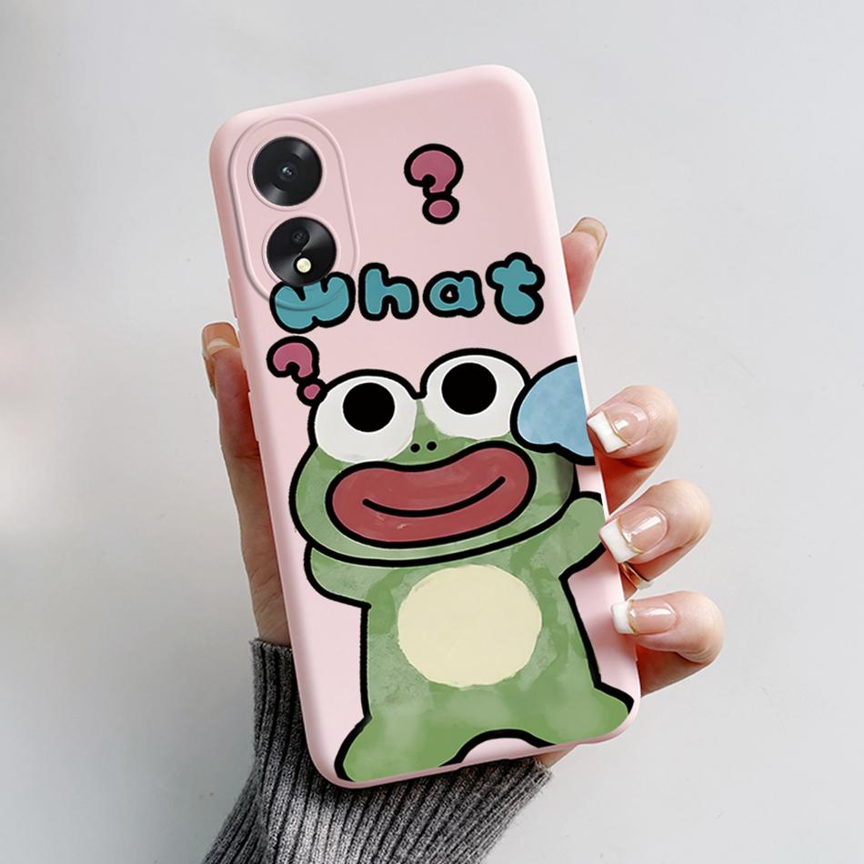 For Oppo A18 A38 Case Cute Bear Frog Cartoon Soft Silicon Phone Case For Oppo A38 4G A 38 OppoA38 CPH2579 6.56" Back Cover Capas