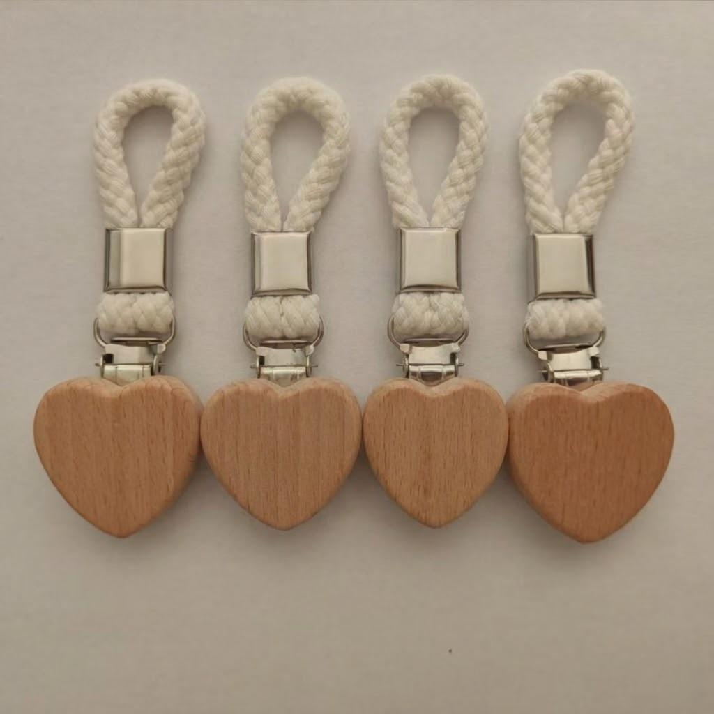 

4Pcs Wooden Heart Towel Clips Non-Slip Instant Hanging Rings Kitchen Dishcloth Rack Bathroom Hand Towel Holder for Towel Storage