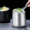 yangyizhi Stainless Steel Ice Bucket, Heavy Duty Champagne Wine Cooler with Slanted Mouth, Thickened Beer Multi-Use Trash Can for Bar KTV