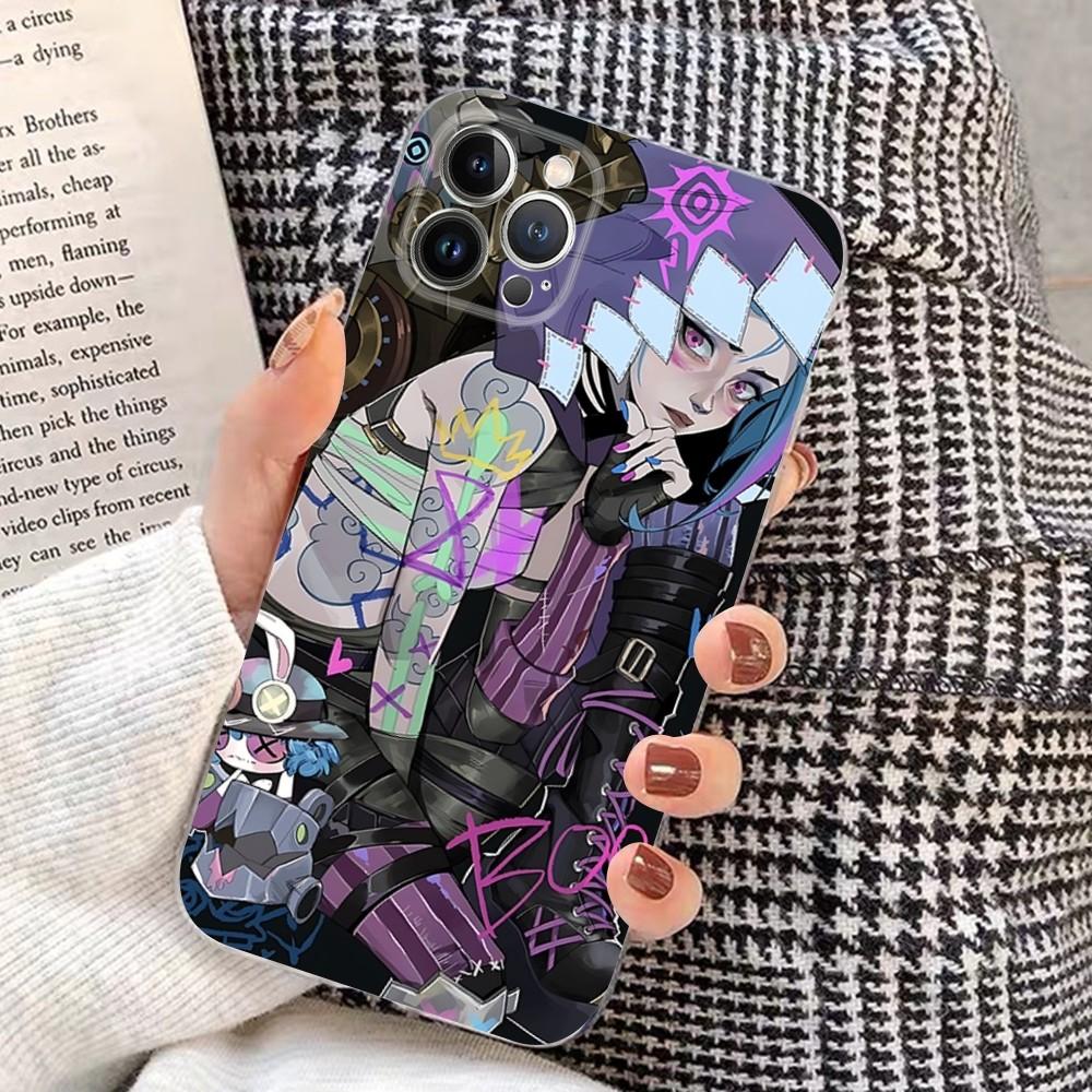 Anime Arcane J-Jinx-Vi Phone Case For IPhone 16 15 14 13 12 Mini 11 Pro XS Max X XR SE 6 7 8 Plus Soft Silicone Cover