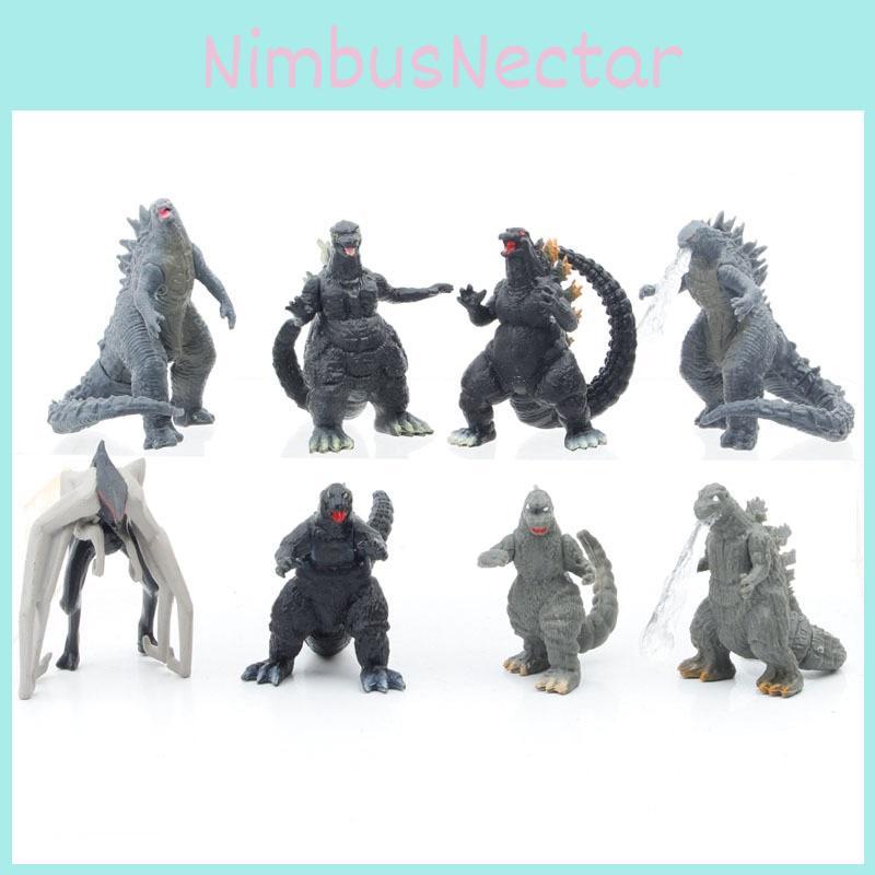 Achtteilige Godzilla Kong Kim Kampf Dinosaurier PVC Actionfigur Sammlung für Kinder und Dekoration