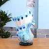 Resin Mini Peacock Miniatures Home Decoration Statue Ornament Pen Holder Brush Pot Home Art Crafts