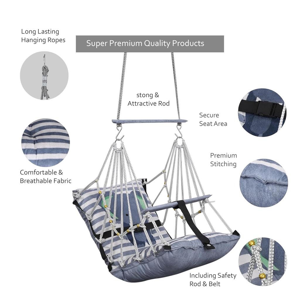 Bavlněná dětská houpačka pro děti Skládací a pratelná 1 až 5 let Dárek pro novorozeně Měkká houpačka s bezpečnostním pásem Snadno přenosná Bezpečnostní zámek