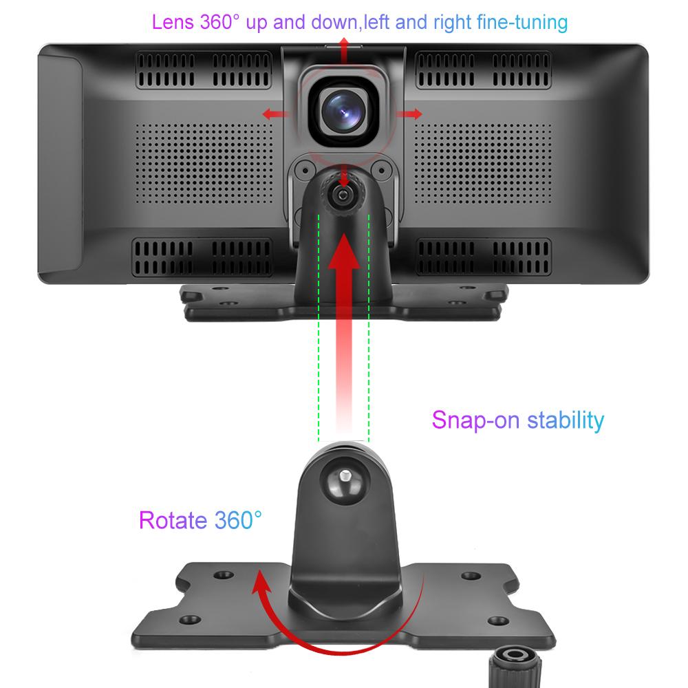 4K Ultra HD Wireless CarPlay Unit, Built-In Optical Sensor WiFi GPS Navigator + Dual Recording Vehicle Dashcam