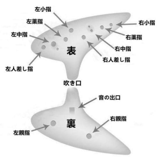 Ocarina, BlueBrown, 12 Holes, Ceramic Tube, Legend of Zelda Replica, High Quality Alto C, AFUNTA, with Japanese Instructions, Cosplay, Sheet Music