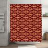 Red Gold Geometric Pattern Shower Curtain Waterproof Fabric for Home Bathroom Decorations 72 x 84 inches (180x213cm)