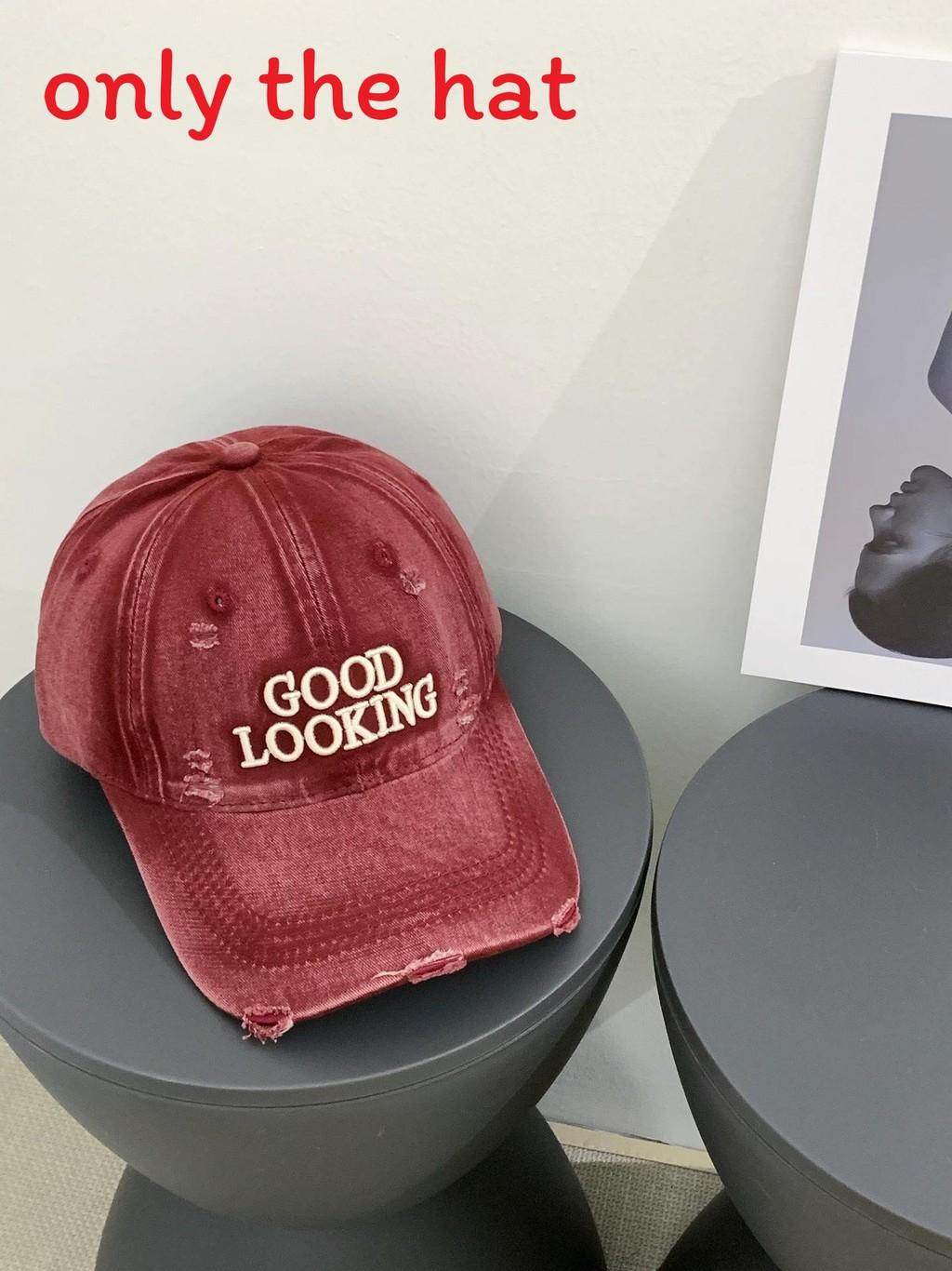 American Style Embroidered Letter Baseball Cap With Sun Protection For Men And Women бордовый