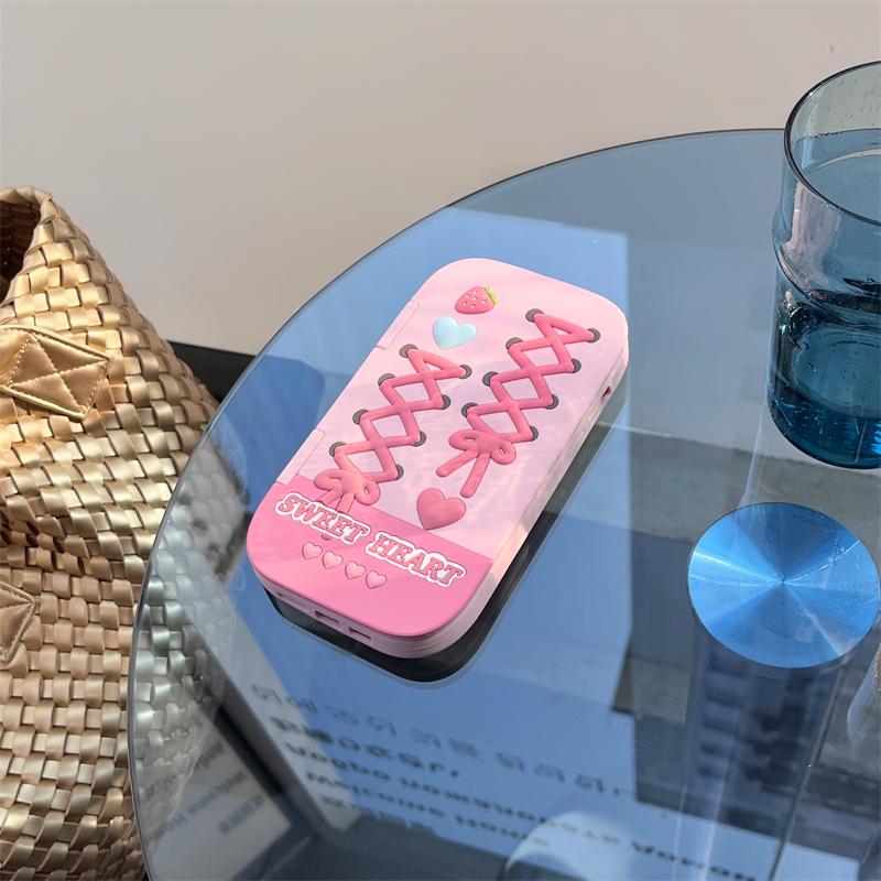 Funda de silicona rosa fucsia con forma de concha, con espejo de amor, para iPhone 16 15 Pro 14 13 Pro Max 15, funda suave a prueba de golpes, regalo para chica
