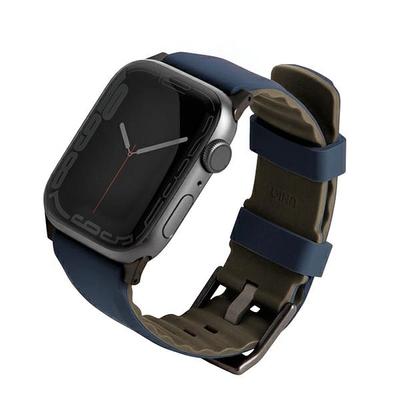 Uniq Linus Apple Watch Series1/2/3/4/5/6/7/8/9/Se/Se2/Ultra/Ultra 2 42/44/45/49Mm Strap. Airosoft Silicone Blue/Nautical Blue