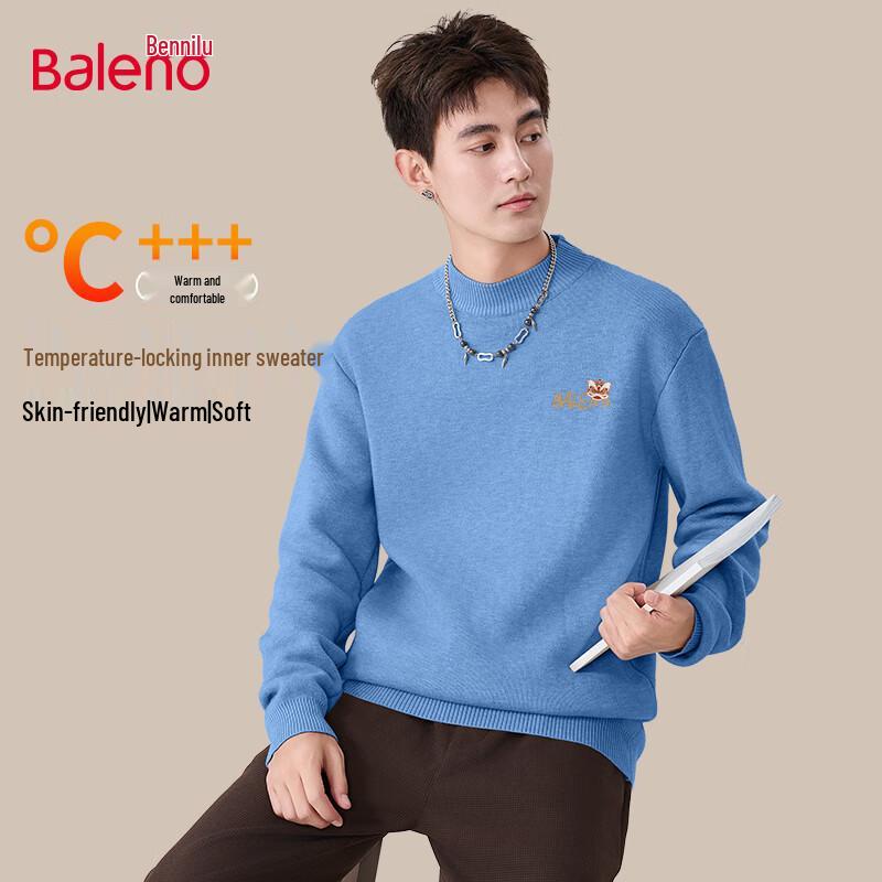 

Baleno Men s 2025 Half-High Neck Heavyweight Knit Sweater 3XL