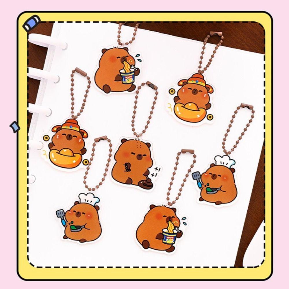 Cute Capybara Keychain Pendant Acrylic Keychain Decoration Lover Gift Acrylic Keychain  for Girl