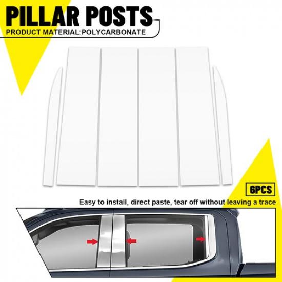 6X Chrome LH RH Pillar Posts Window Trim For -24 Chevrolet Silverado 1500 N