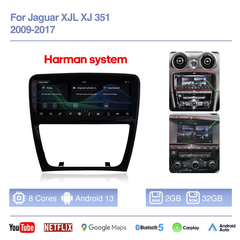 

10.25inch Car Multimedia Video Player For Jaguar XJL XJ 351 2009-2017 GPS Navigation Android13 Radio stereo 8+256G Carplay 4G