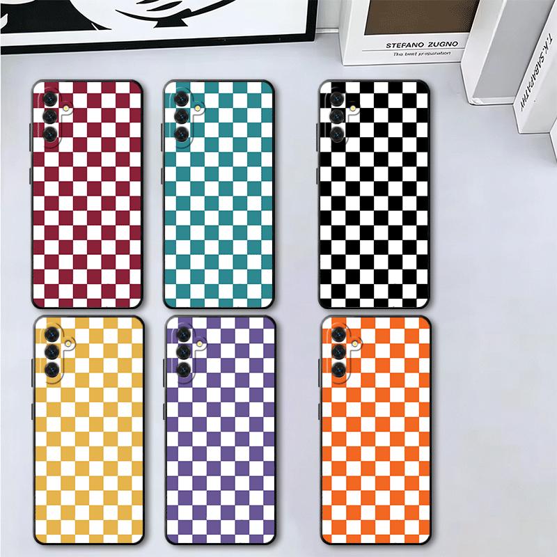 Retro Classic Chess Board Grid Soft Phone Case for Samsung A17 A37 A57 A16 A26 A36 A56 A15 A25 A35 A55 A14 A24 A34 A54 A13 A23 A
