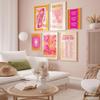 Trendy Retro Aesthetic Posters And Prints Orange Pink Preppy Y2k Quote Wall Art Canvas Painting Wall Picture For Dorm Room Decor No Frame