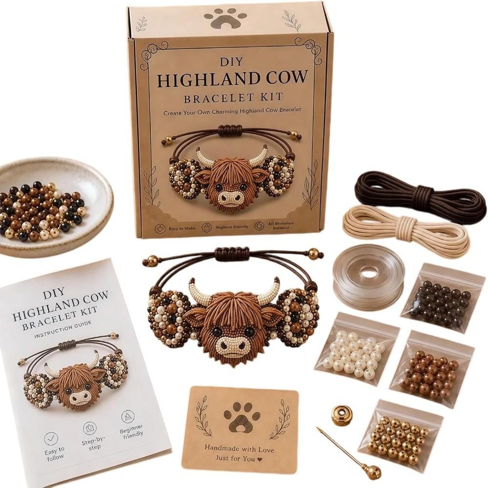 Animal Theme Beading Craft Kit Cute DIY Beadwork Kit New Beaded Bracelet Kit for Beginners A-No Box