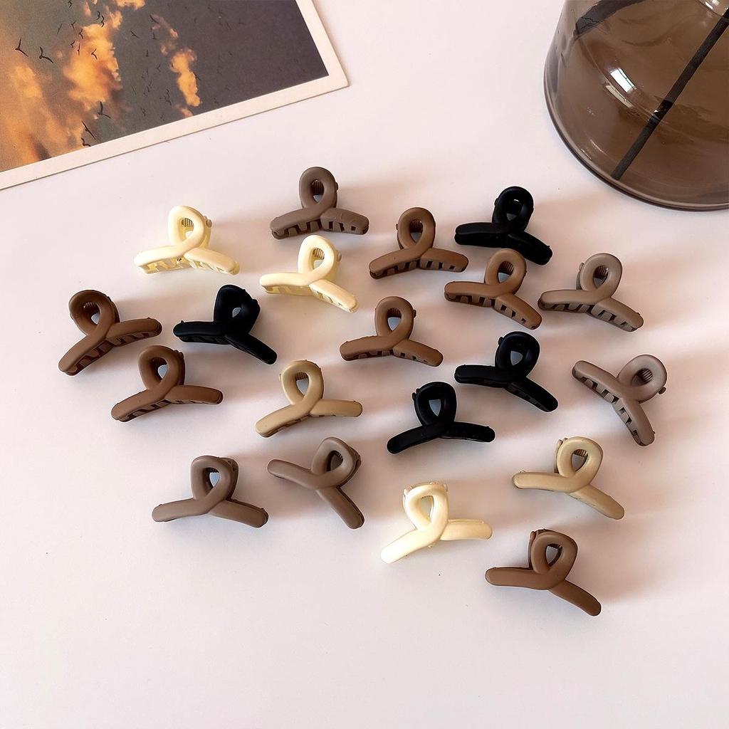 Mini Brown Cross-Border Claw Hair Clip for Bangs & Forehead