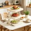 Collapsible Dish Rack Plate Storage Three-Tier Foldable Kitchen Organizer with Open Access Countertop Design