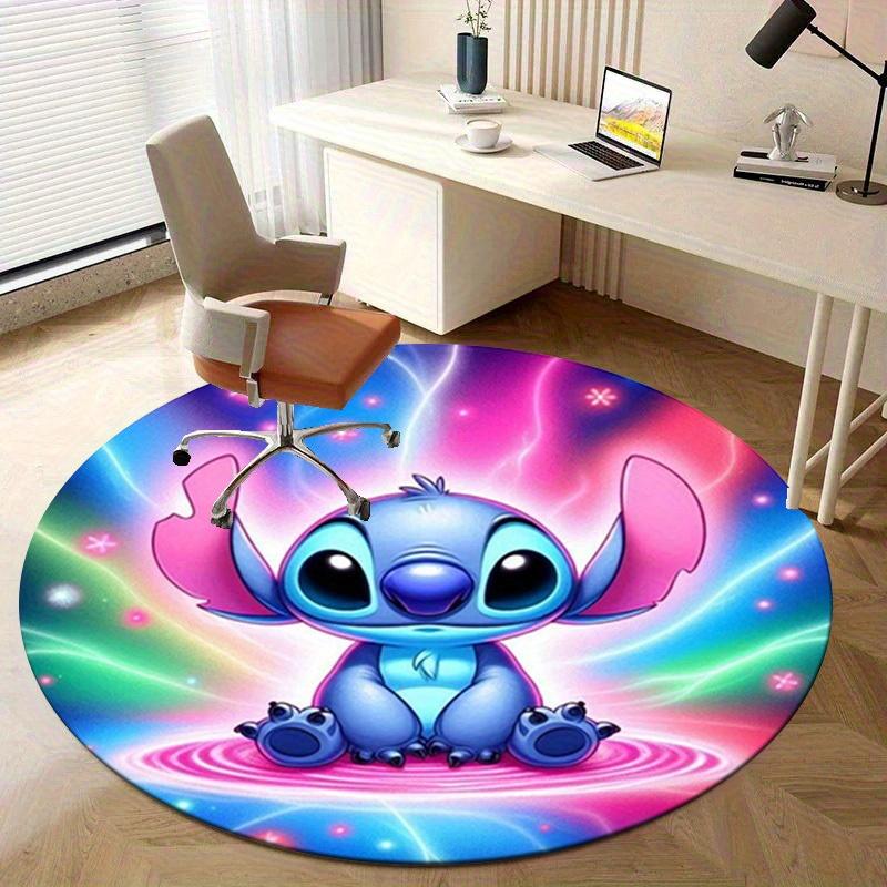1pc Cute Stitch Printed Round Area Rug, Non-Slip Floor Mat, Machine Washable, Laundry Room, Bedroom, Living Room, Home DecorRD05179