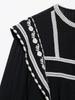Spring 2025 European & American Women's Patchwork Embroidery Fashion Loose Top