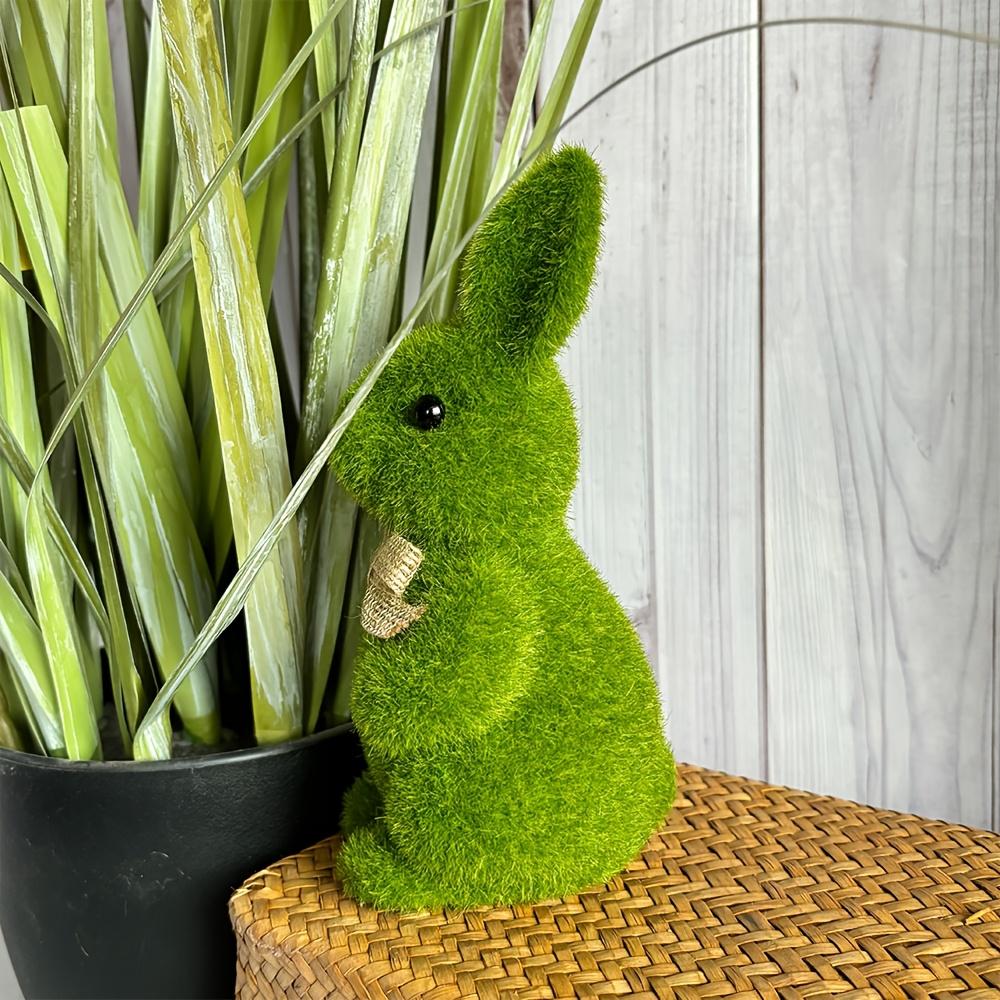 6.69inch Standing Moss Rabbit, Easter Garden Decoration, Indoor Potted Plant Decor, Moss Rabbit Ornament, Tabletop