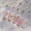 Crystal Nail Sticker Embossed Rhinestone Self-Adhesive Pink Heart Butterfly Star and Moon Design Festival Gift Supplies