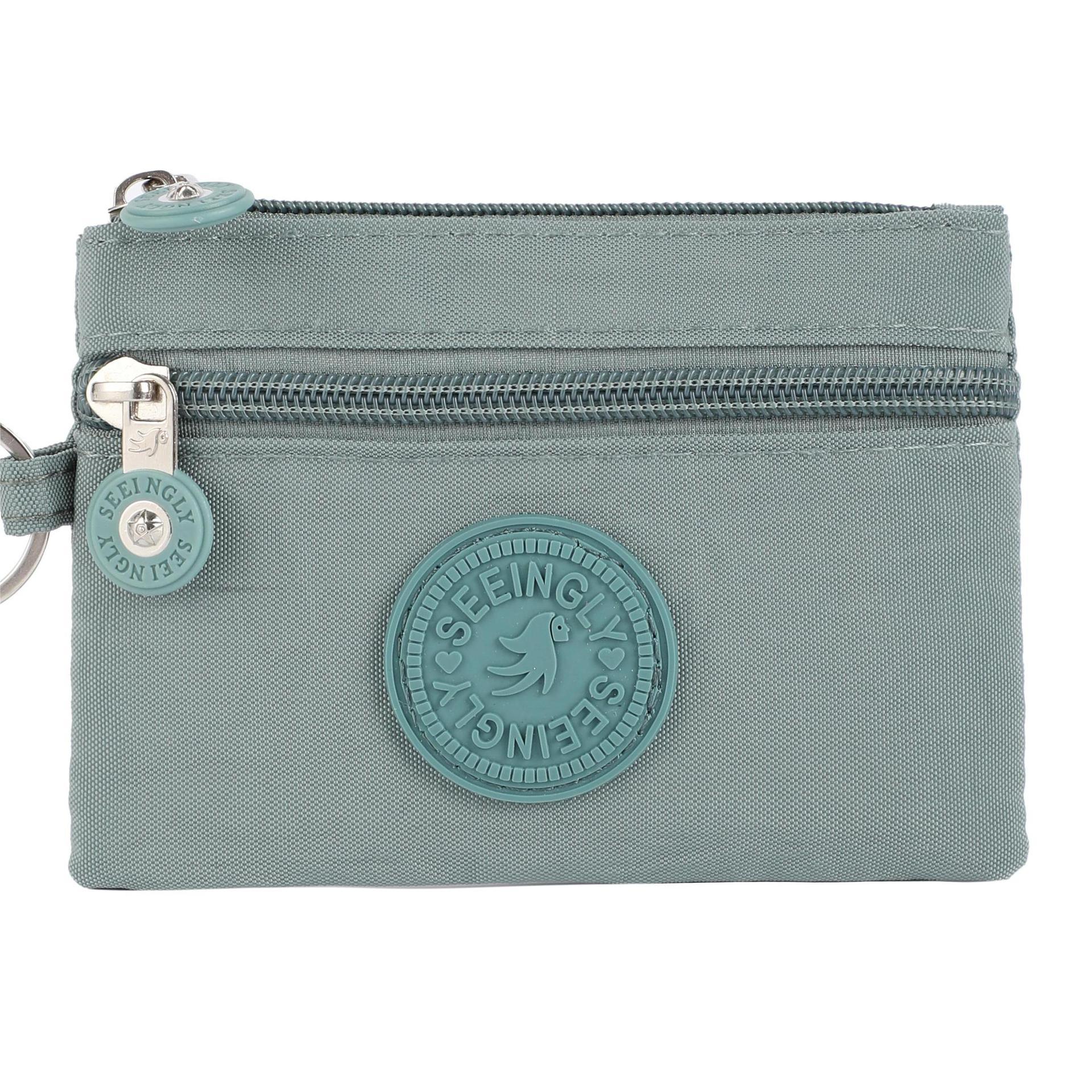 

Multi-functional square multi-layer zipper key case, casual small wallet, tissue storage bag, simple design A-DH синий