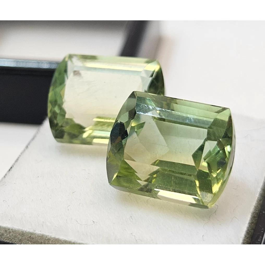 Natural Bi-Color Tourmaline Cushion For Earrings 14+ Ct Pair Fabulous Gemstone