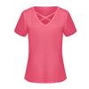 Women's Fashion Casual Color Blouse Cross Front V-Neck Short Sleeve Top