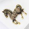 Vintage Rhinestone Horse Brooch for Women Animal Banquets Pins Party Accessories
