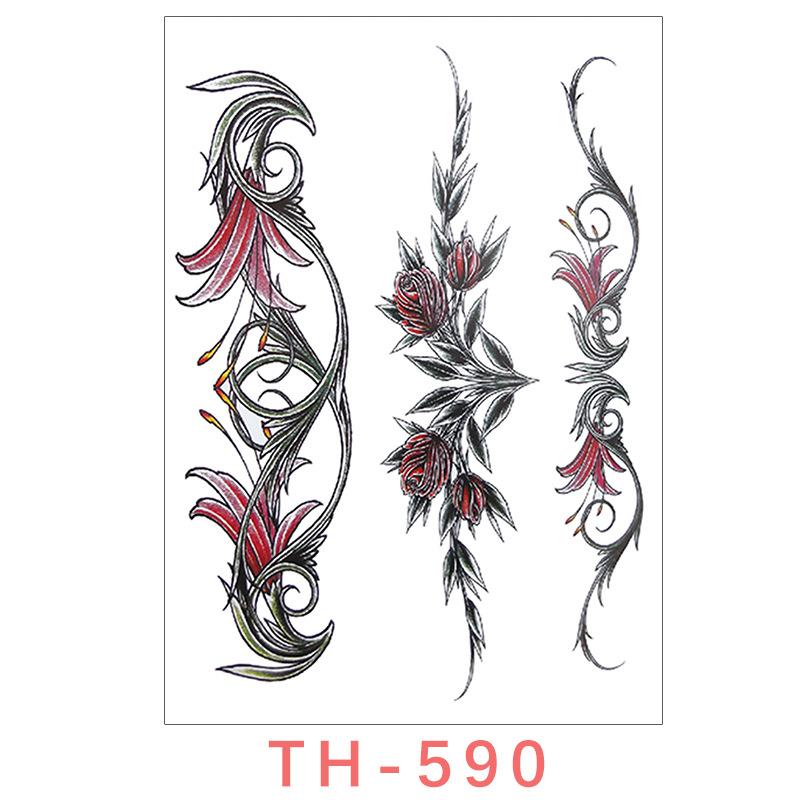Women's Tattoo Stickers, Waterproof Scar-covering,sexy Tattoo Stickers,colorful Temporary Flower Belly Stickers,waist Stickers