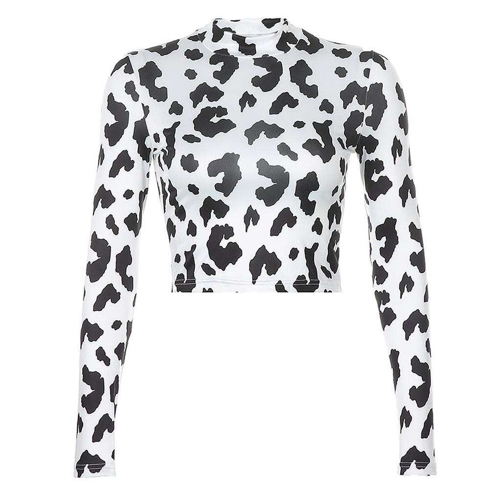 cow crop top long sleeve