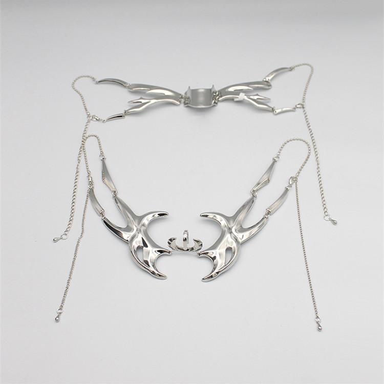Gothic Punk Metal Mask Man Woman Multifunction Adjustable Metal Chain Mechanical Face Mask Halloween Cosplay Accessories