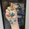 Colorful Beaded Bow Heart Keychain Pendant
