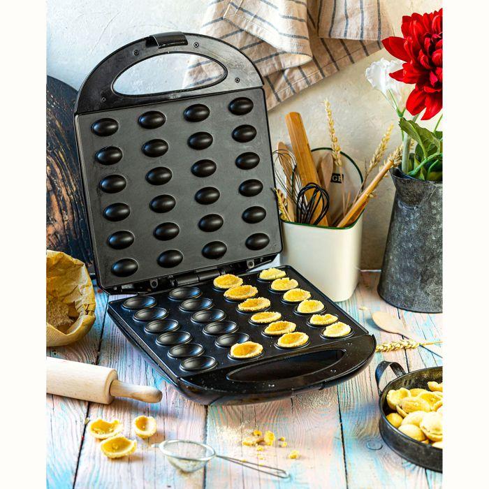 Gaufrier Gaufrier À Noix, 24 Moitiés De Pâte À La Fois, Plaques Antiadhésives Mesko MS3041 1600W Noir 34001