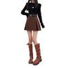 New 2024 Chic Retro Woolen A-Line High Waist Pleated Mini Skirt for Women