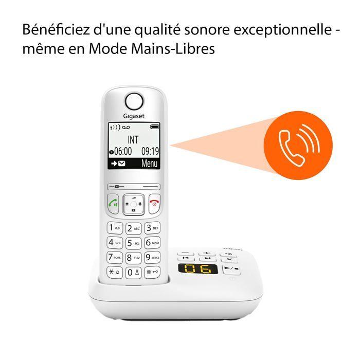 Pack téléphones - GIGASET - S30852-H2830-N152 - Écran rétroéclairé 34x37 mm - Blocage d'appels 32 numéros - Mains‑libres HD