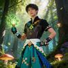 Genshin Impact Kiinichi Cos Costume Cosplay en Polyester Avec Accessoires Pour Fans d'Anime
