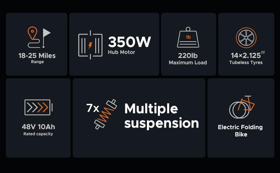 ENGWE T14 Compact Electric Bike - 48V 250W/350W Motor, 28km Range, 14" Urban Commuter