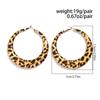 Lacteo Vintage Hipérbole Estampado de Leopardo Aro Grande Redondo Pendiente Mujer Tendencia Hueco Geométrico Pendientes Piercing Encanto Joyería