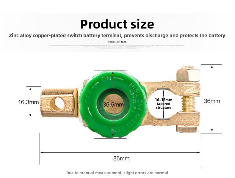 

Car Battery Disconnect Switch, Battery Terminal Connector, Multi-Purpose Battery Disconnect Switch for Cars & Trucks
